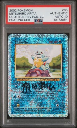 Pokemon PSA Squirtle #95 Legendary Coll Auto 10 Mitsuhiro Arita 2002 English - Foto 2 di 3
