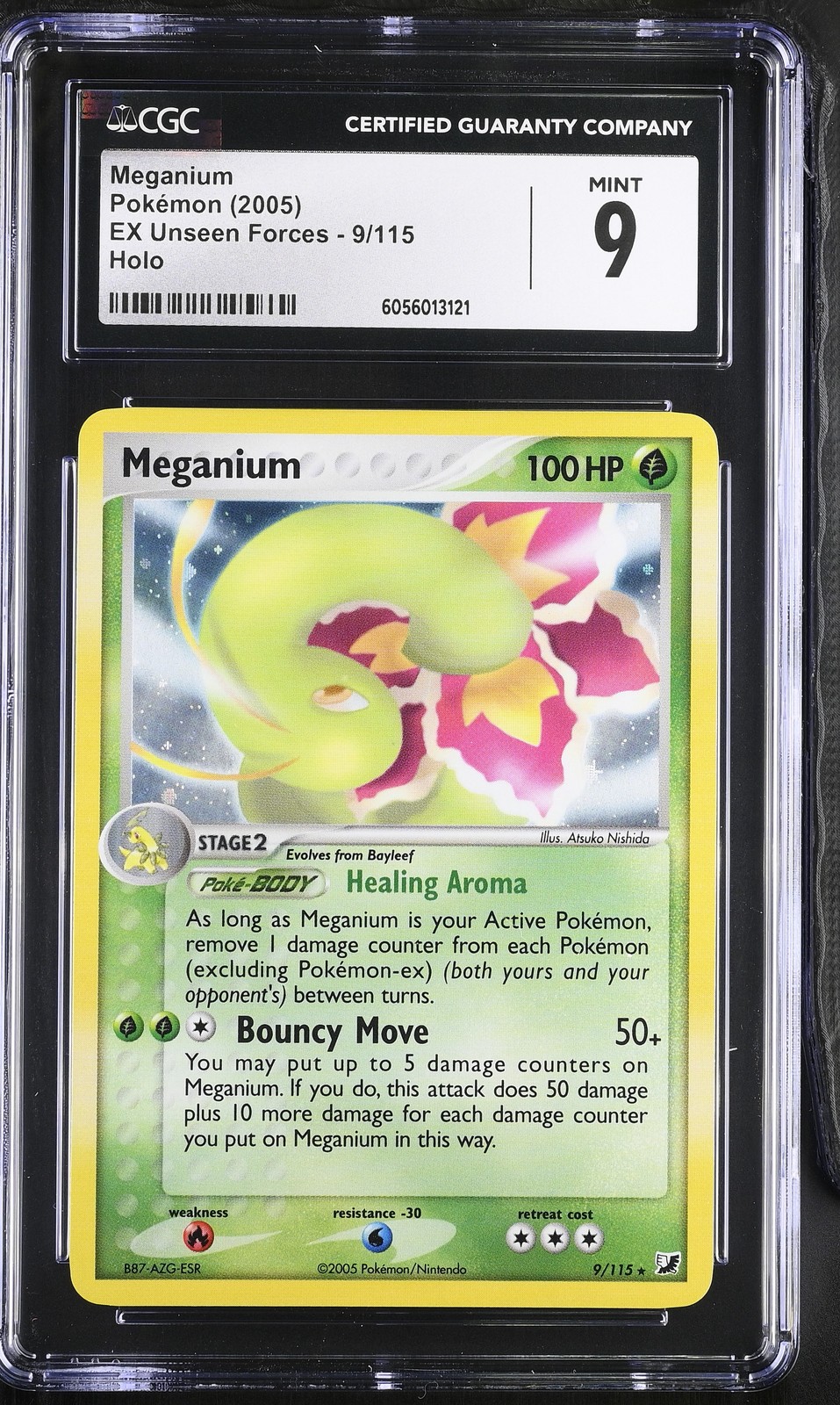 CGC 9 MINT Meganium 2005 EX Unseen Forces 9/115 Holo Pokemon Card