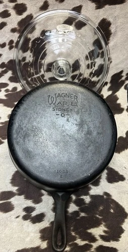Vtg Wagner Ware Sidney O #8 Cast Iron Chicken Fryer 1088 E Deep Skillet + Lid