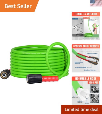#ad Flexible 25FT Pressure Washer Hose for 3700 PSI – Kink Resistant amp; Heavy Duty $56.99