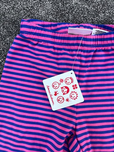 HANNA ANDERSSON LEGGINGS 120CM US 6-7 PINK BLUE STRIPED - Picture 2 of 6