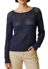 American Eagle Outfitters Women's Open Stitch Sweater Long Sleeve Size XS Navy