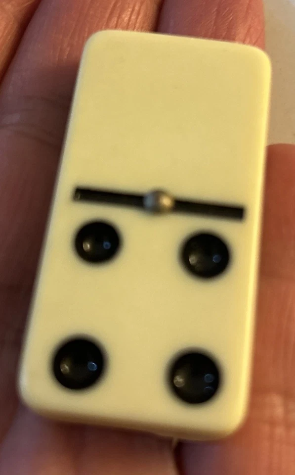 Vintage Ivory Dominoes modern Storage Vinyl Case Toy Collectible - Image 3 of 4