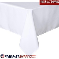 Durable Polyester Tablecloth Stain Resistant Wrinkle Free Easy Care 60x84 Inch
