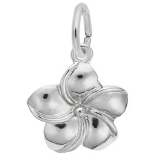 Plumeria Flower Charm - Metal - Sterling Silver