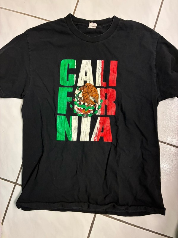 California Mexico Flag Shirt Size Large