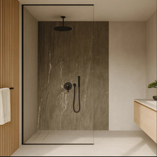 Duschr&uuml;ckwandset Bladel 4er Set 120 x 60 cm Ash Grey neu.haus
