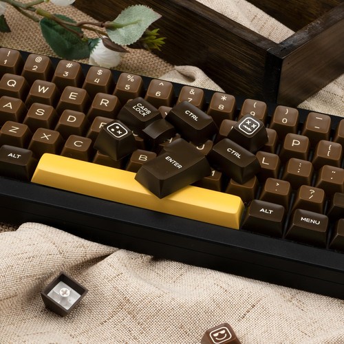 Tastiere retrò PBT 160 tasti colorante profilo Sub SA portachiavi tema cioccolato personalizzati - Foto 5 di 9