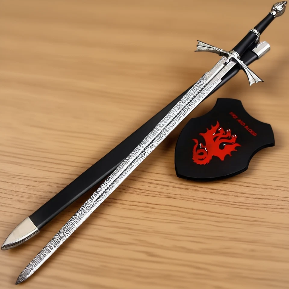 Espada Hermana Oscura Acero Damasco Hecha a Mano | Réplica Demonio Juego de Tronos Foto 3 de 4