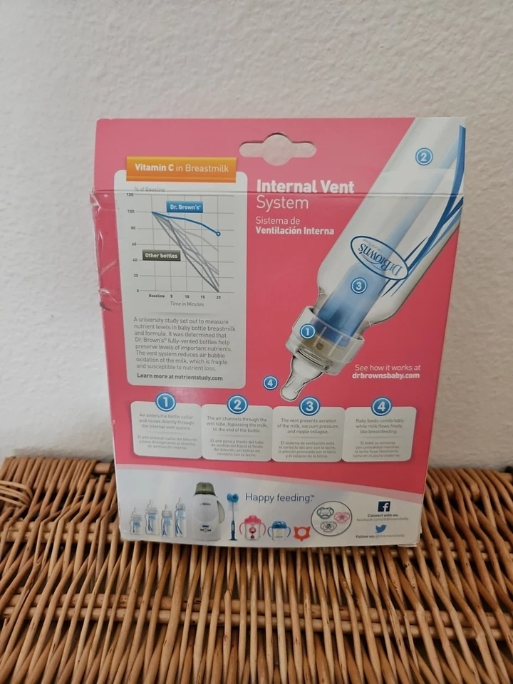 Dr. Brown's Options Botellas Rosa Estrechas, 3 Botellas, 4 Onzas, Con Cepillo para Pezones Nuevo Foto 4 de 4