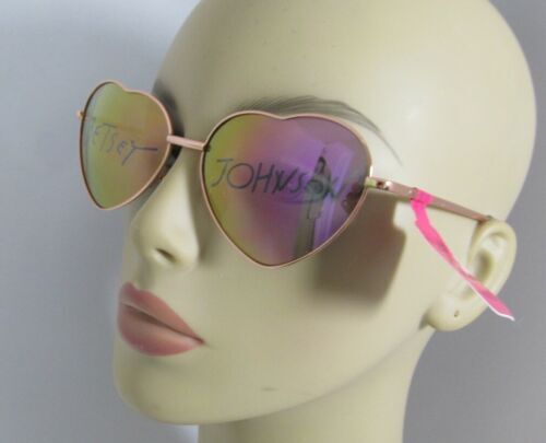 BETSEY JOHNSON SUNGLASSES AVIATOR ROUND LTS GOLD METAL  display picture 1