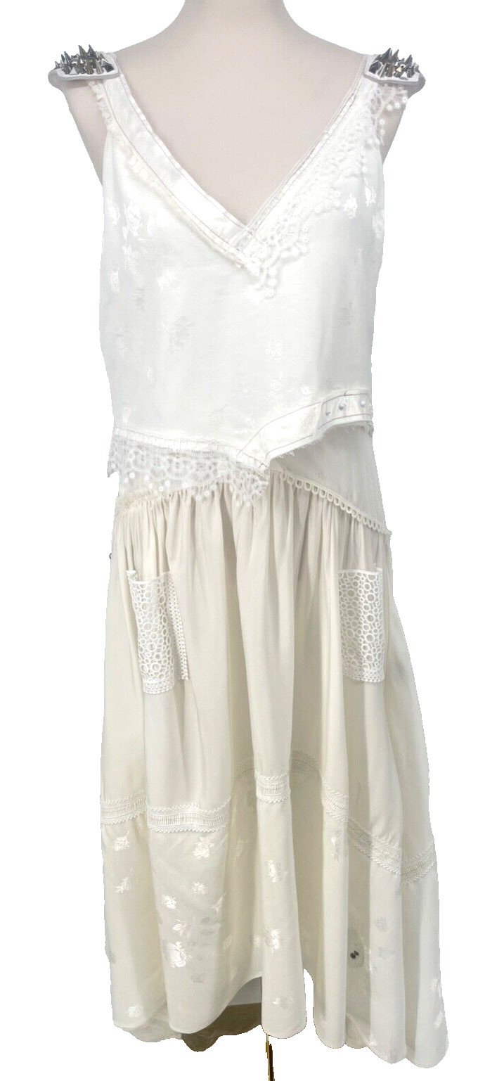 NEW Zara Atelier women's M Studded Dress Limited Edition white sleeveless $349 image 3
