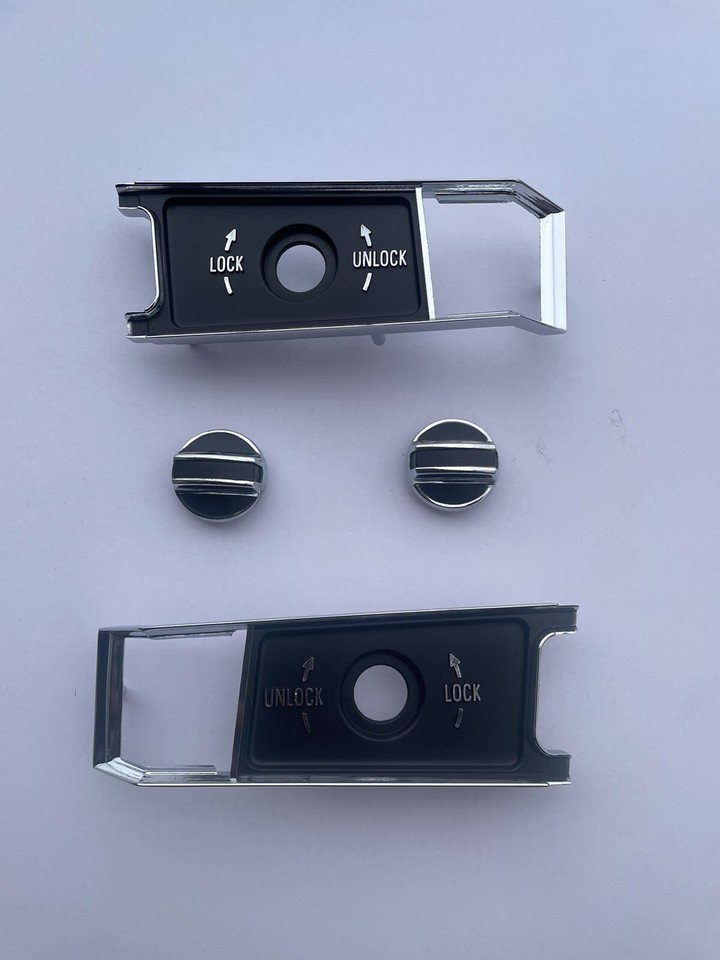 68-77 Corvette Door Lock Knob bezel + Lock Knobs 4 piece kit | eBay