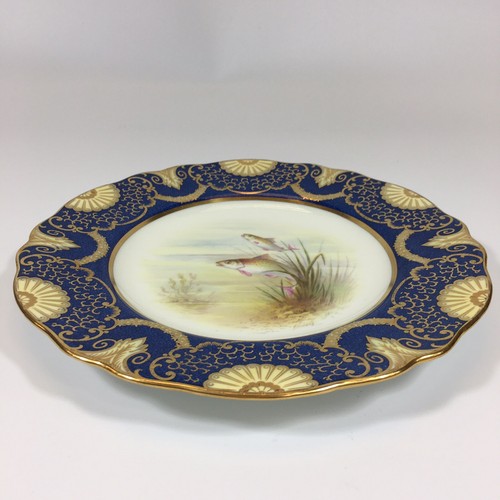 Antique Wedgwood T. Goode & Co Cabinet Plate A. Holland Brown Trout 23.5cm D - Picture 9 of 12