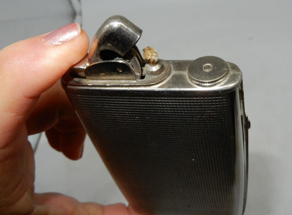 Vintage EVANS oversize Art Deco Lighter with Cigarette Case