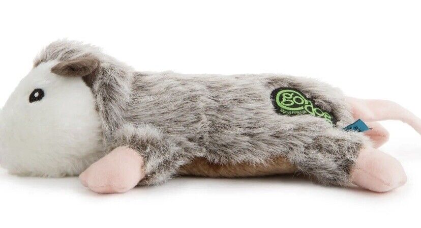 Large GoDog Opossum Durable Squeaky Dog Toy With Chew Guard Technology