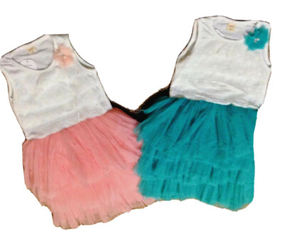 NWT Girls Lace Floral w/ Pink Green Tulle Easter Birthday Party Dress 4T-7/8