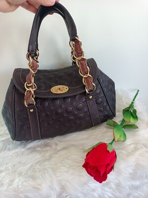 Authentic Esquire High Quality Genuine Leather Dark Purple Women shoulder bags