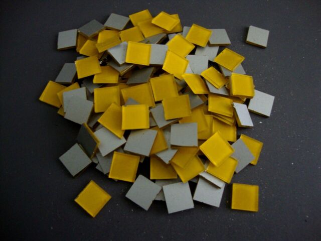 100 # piastrelle di vetro giallo mosaico 1x1 cm spessore 1 8 mm - SPEDIZIONE GRATUITA- GU10572