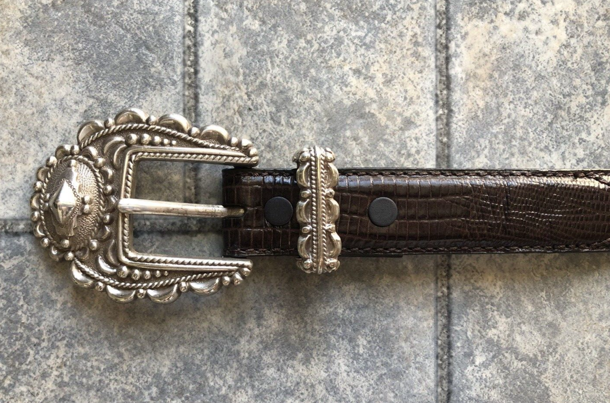 Crumrine 2000 Chelsea Collection Western Leather Belt Ornate Concho Sz S Vintage Crumrine 2000 Women main image 2