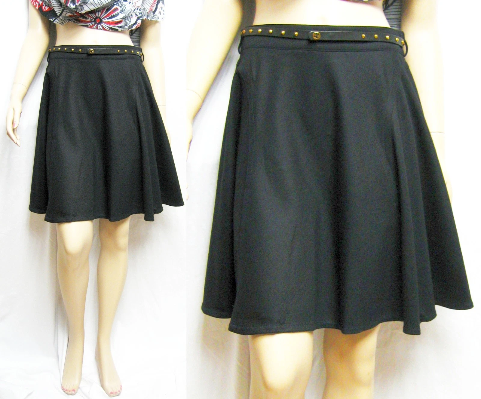 SOLDES ! 1 GUCCI 44 Club Wear to Work jupe ligne A laine robe ceinture femme cadeau