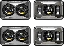 4X6 LED Headlights Hi/Lo Beam H4656 H4651 H4652 H4666 H6545 Rectangular Headligh