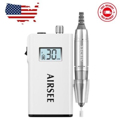 AIRSEE Rechargeable 30000RPM Electric Nail Drill Professional Portable E