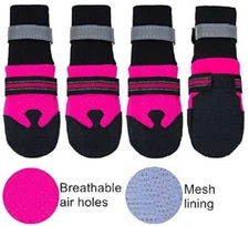ULANDAGO DOG BOOTS BREATHABLE MESH SOFT NEOPRENE RUBBER SOLE FOR LARGE DOGS,NEW
