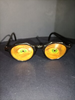 Vintage Vari-Vue Wacky Novelty Gag Winking Eyeglasses Holographic Black Frame