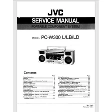 JVC PC-W300 L/LB/Ld Boombox service manual 42 pg. Comb Bound Gloss Covers 1984