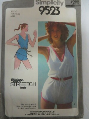 Vrg 80's Simplicity 9523 RETRO JOGGING SHORTS & TANK Sewing Pattern Women