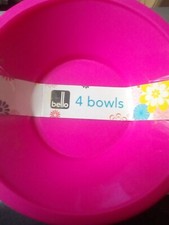 bello 4 pack plastic bowls pink