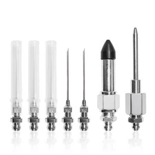 7 PCS Grease Needle Accessory Set, 5 Needle Nozzles 1 Grease Needle Dispenser