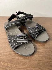 Teva Tirra Black/Purple Sport  Sandals #6096 Sz 7 Hiking Adjustable Strap Womens