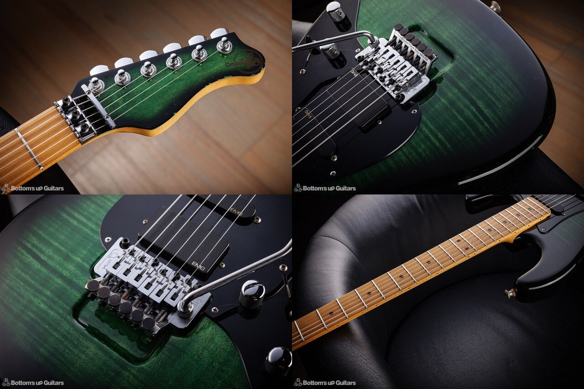 Valley Arts Custom Pro Green Burst 1P Flame Maple Body USA 1992 ST