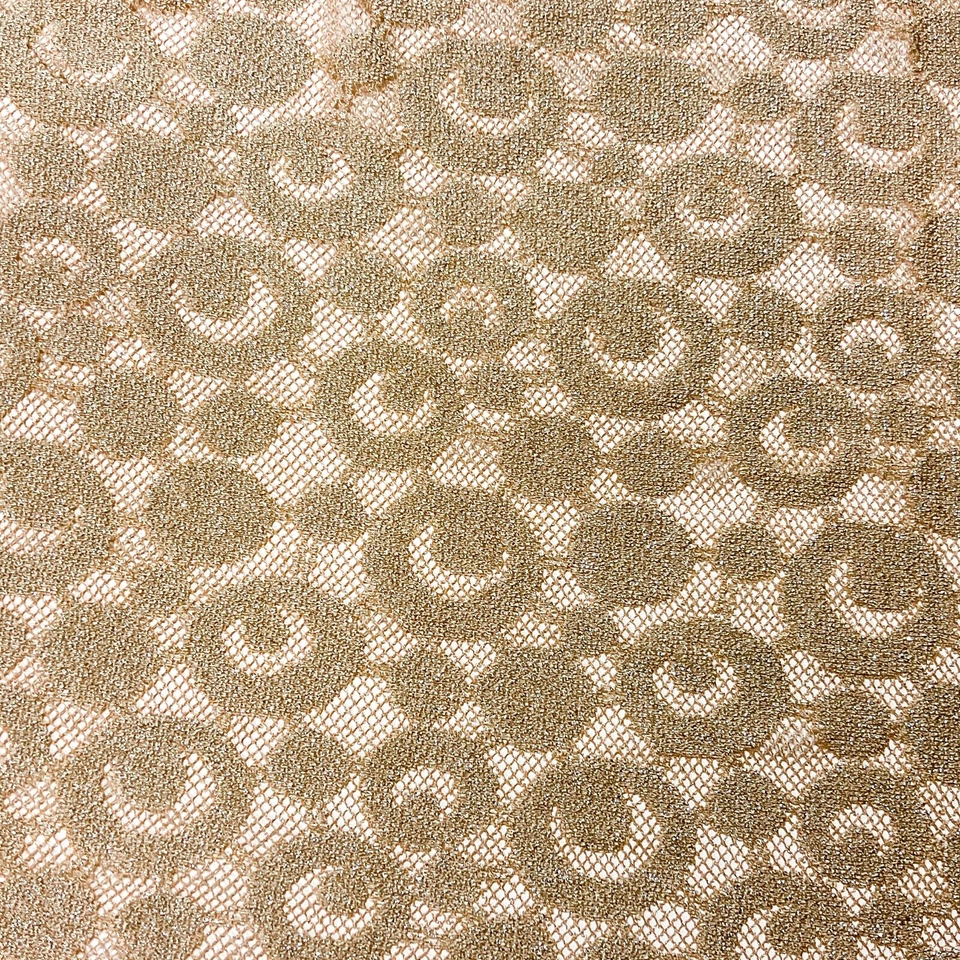 Netz Stoff Retro Kreise Orange Silber Glitzer Karneval Kleidung Deko Transparent - Bild 3 von 4