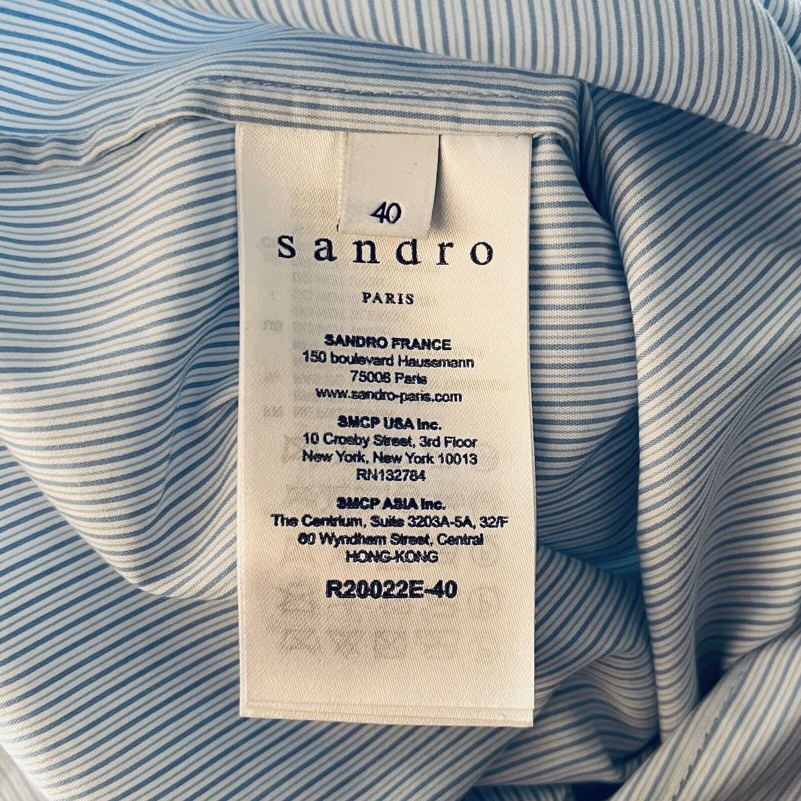 Sandro Midi Shirt Dress Two Toned Blue Stripes To… - image 5