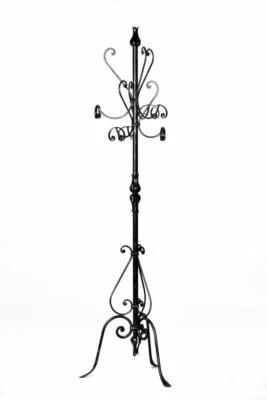 ARTERAMEFERRO Attaccapanni appendi abiti ferro battuto a piantana 6 posti in ferro battuto