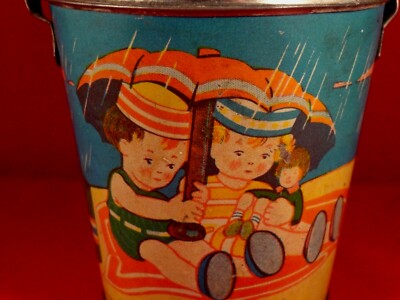 ANCIEN JOUET SEAU De Plage En Tole Lithographiee EUR 30,00 - PicClick FR