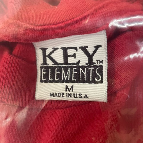 Vintage Key Elements Pocket T Shirt Medium Made In USA Solid Red - Picture 9 of 9