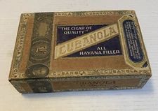 Cubanola Cigar Box 1901 Tax Stamp American Cigar CO. Antique Factory 1896 PA.