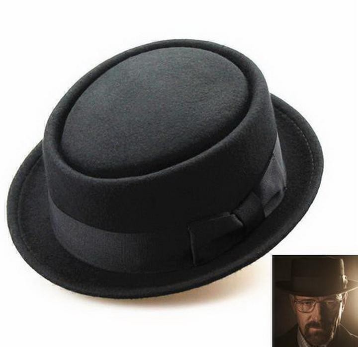 APL Cappello Fedora Tondo Vintage Feltro di Cotone Maiale Masticabile con Cre Corto F7A4