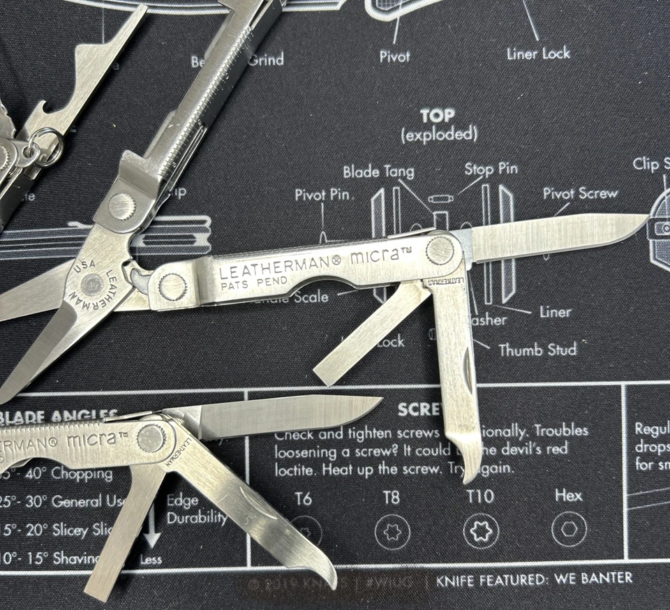 Cuchillo multiherramientas de acero inoxidable LEATHERMAN Micra tijeras y más en muy buen estado (lote de 2) Foto 4 de 4