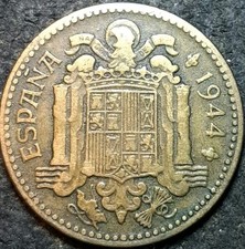 1944 SPAIN ~ 1 Peseta ~ Great WWII Era Collector Coin ~