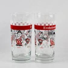Rare Evolution of Big Boy Drinking Glass 1937-1988 Restaurant Vintage Free Ship!
