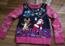 NWOT 33 Degrees Girls 6 Ugly Holiday Christmas Sweater Reindeer Santa Shirt Top