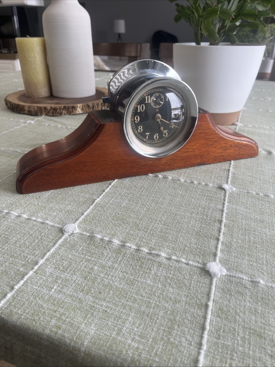 Rare Nickel Plated Brass Seth Thomas WWII US Navy Mark I Boat