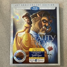 Disney Beauty and the Beast 25th Anniversary Blu-rayDVD w/ Slipcover No Digital