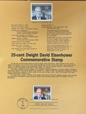 USPS Souvenir Page 2513 Dwight D. Eisenhower Albilene, Kansas 