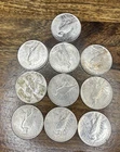 Lot of 10 Peace $1 Silver Coins Mixed Dates Excellent condition.